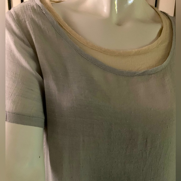 Womens V Neck Short Sleeve Midi Dress Asymmetric Layered Retro Loose Fit Soft . - Picture 6 of 11